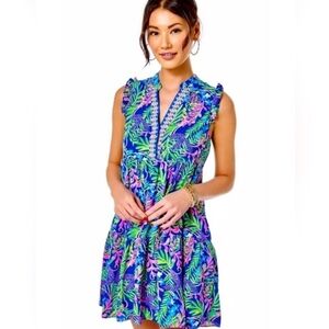 Lilly Pulitzer Briela Dress How You Like Me Prowl Borealis Blue